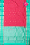 Half Pure Kanchipuram Silk Saree-Rasberrypink And Seagreen -PA24996