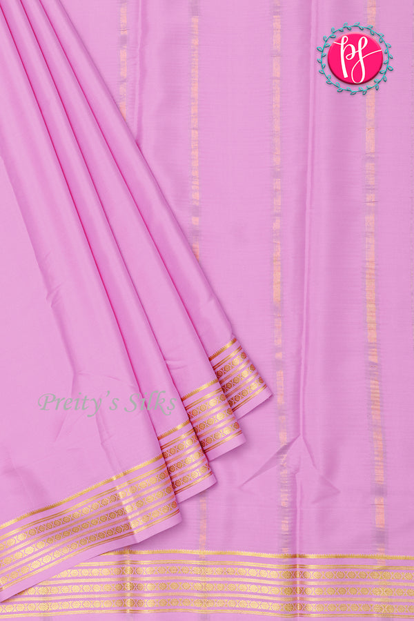 Pure Mysore Crepe Silk Saree-Pastel Pink-PA33665