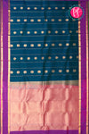 Half Pure Kanchipuram Silk Saree-Peacockblue And Purple-PA25965