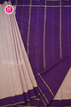 Pure Mysore Crepe Silk Saree-Slate Grey And Purple-PA55504