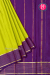 Pure Mysore Crepe Silk Saree-Olivegreen And Deepvoilet-PA28865