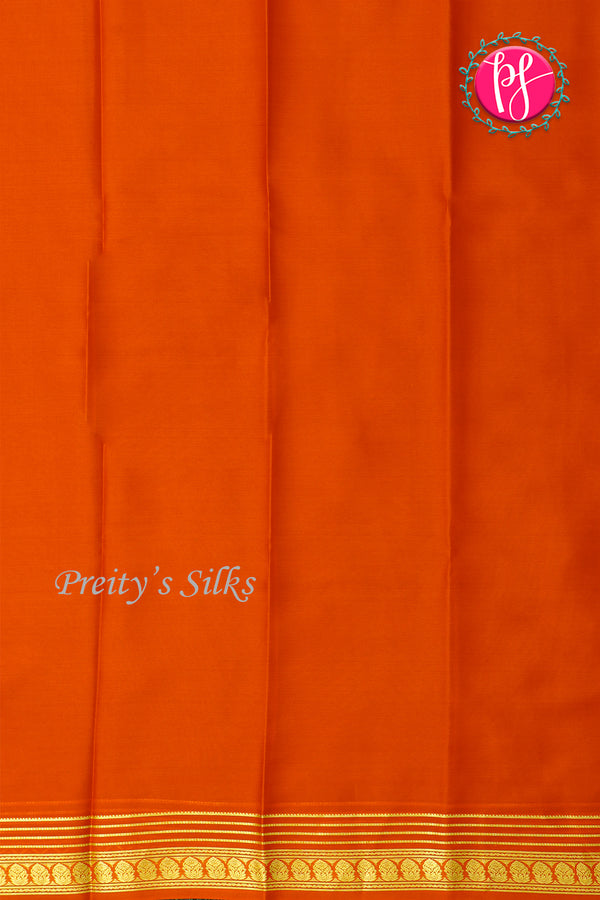 Pure Mysore Crepe Silk Saree-Orange-PA21845