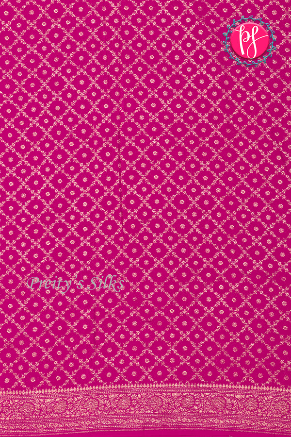 Pure Banarasi crepe silk Saree-RaniPink-PA22100