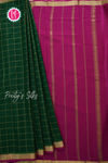 Pure Mysore Crepe Silk Saree-Bottlegreen And Mejentapink- PA56111