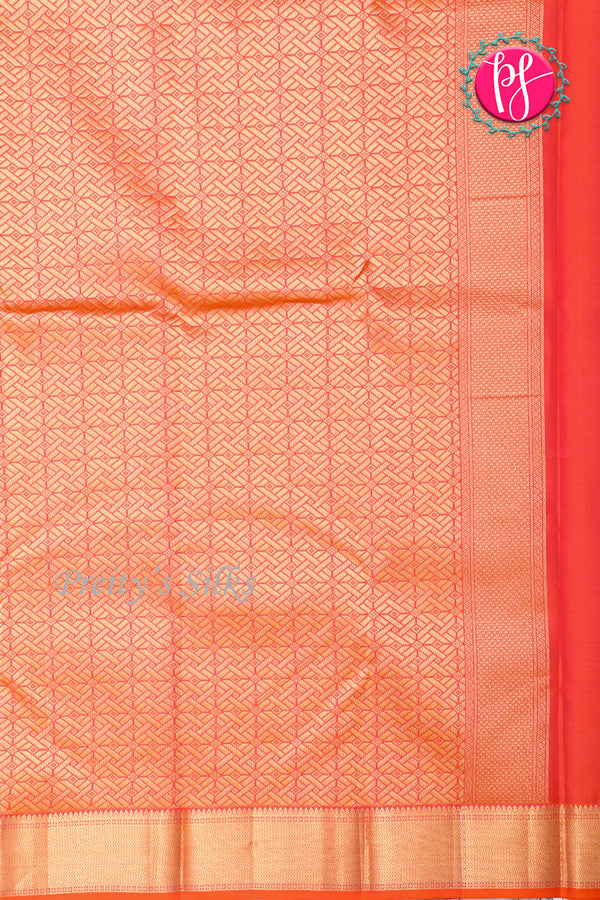 Pure Kanchipuram Silk Saree-Orange-PA20310
