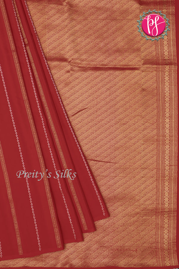 Pure Mysore Crepe Silk Saree Borderless -PA09550