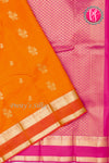 Half Pure Kanchipuram Silk Saree-Orange And Lightpink-PA35211