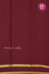 Pure Mysore Crepe Silk Saree -Rust orange And Maroon-PF86046