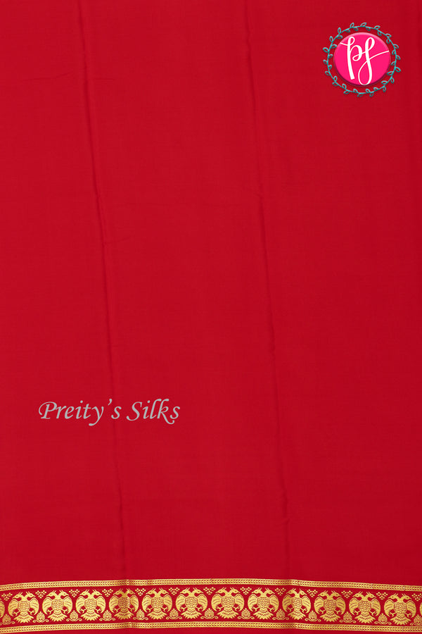 Pure Mysore Crepe Silk Saree-Gandaberunda DoubleBorder-PA20598