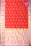 Pure Kanchipuram Silk Saree-Orange And Lightpink-PA23514