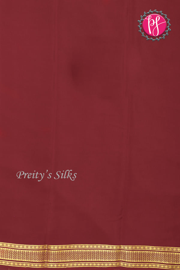 Pure Mysore Crepe Silk Saree -Yellow And Marron Green-PA01208