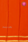 Pure Mysore Crepe Silk Saree -Light Green And Orange-PF82479