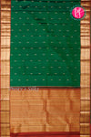 Pure Kanchipuram Silk Saree-Bottlegreen And Rustorange-PA81332