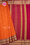 Pure Mysore Crepe Silk Saree-Orange And Pink-PA56143