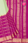 Pure Mysore Crepe Silk Saree-Pastelgreen And Mejentapink-PA46832
