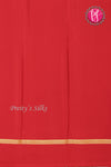 Pure Mysore Crepe Silk Saree Contrast PlainBorder -Green And Red-PA10788