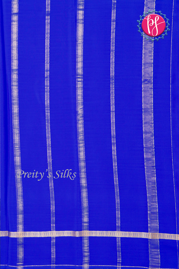 Pure Mysore Crepe Silk Saree-Royalblue-PA19482
