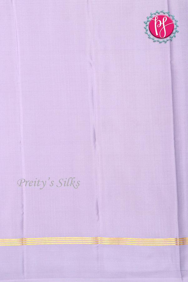 Pure Mysore Crepe Silk Saree Contrast PlainBorder -Purple And Lavender-PA10788