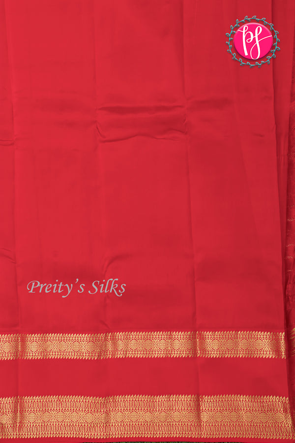 Half Pure Kanchipuram Silk Saree-Pale lavender And Red-PA25919