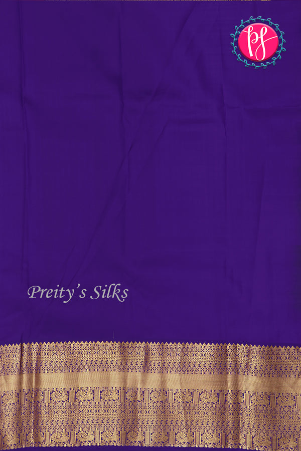 Pure Kanchipuram Silk Saree-Red And Blue-PA23514