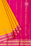Pure Mysore Crepe Silk Saree-Mustardyellow And Pink-PA29027