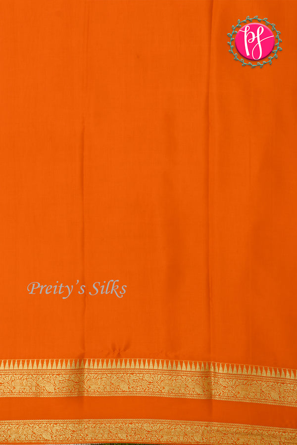 Pure Designer Crepe Silk Saree-Rusty Orange And Halfwhite-PA20827