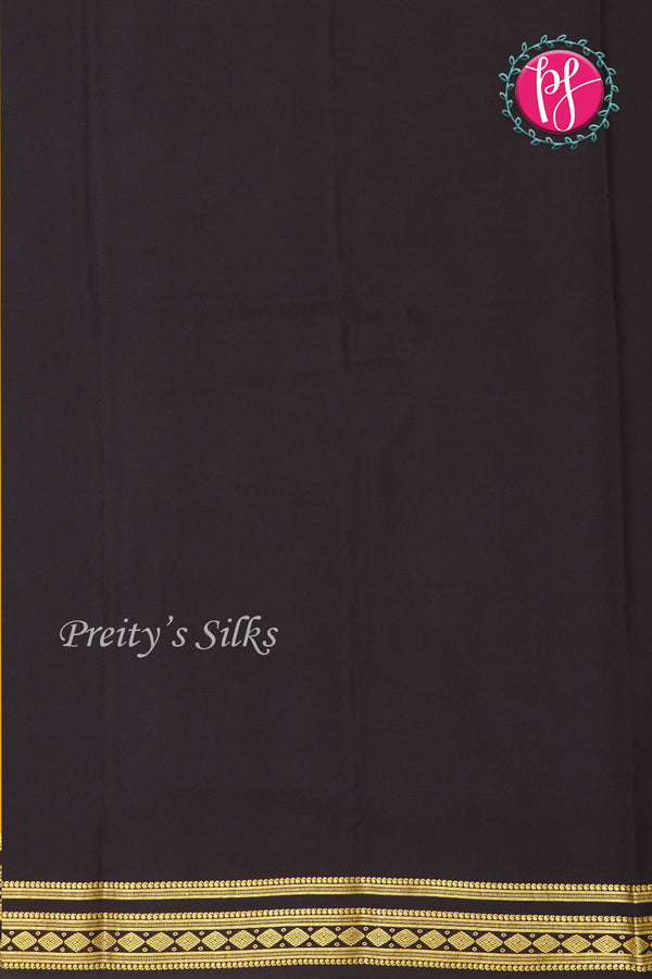 Pure Mysore Crepe Silk Saree-Yellow And Black-PA19913
