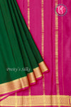 Pure Mysore Crepe Silk Saree-Bottlegreen a-PF82729