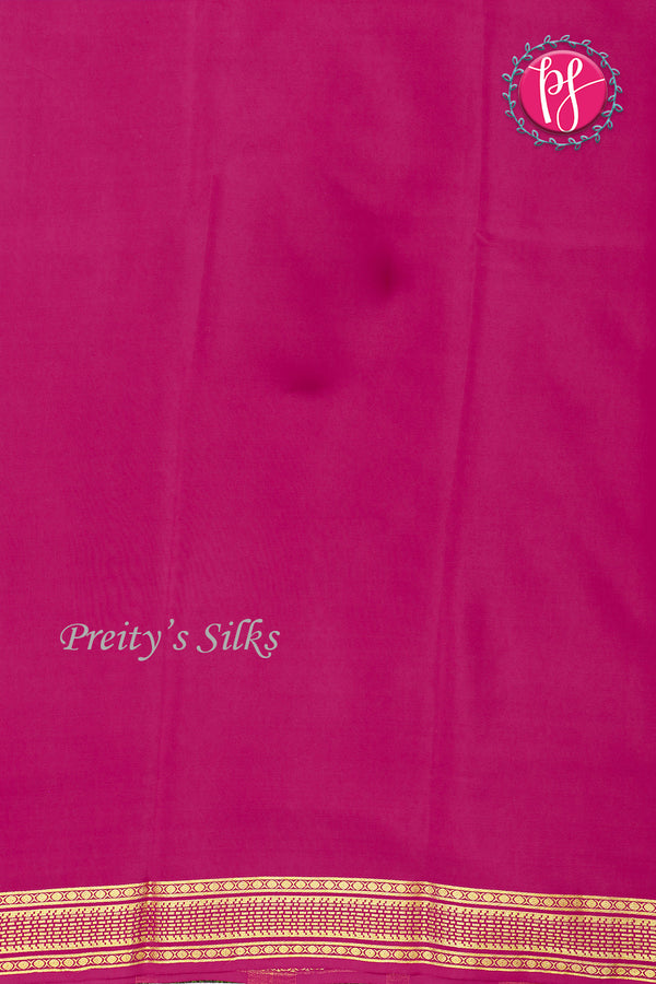 Pure Mysore Crepe Silk Saree -Royalblue And Pink Green-PA01213