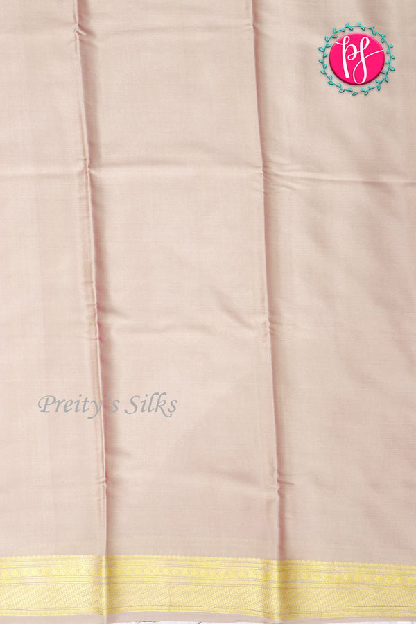 Pure Mysore Crepe Silk Saree-Purple And Desert Sand-PA22436