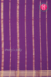 Pure Mysore Crepe Silk Saree-Light Kankambara and Purple-PA19960