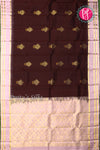 Pure Kanchipuram Silk Saree-Chocolate brown And Lightpink- PA04408