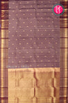 Half Pure Kanchipuram Silk Saree-Grayish-purple pink And Marron-PA25779