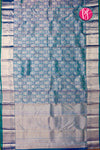 Pure Kanchipuram Silk Saree-Peacockblue-PA04481