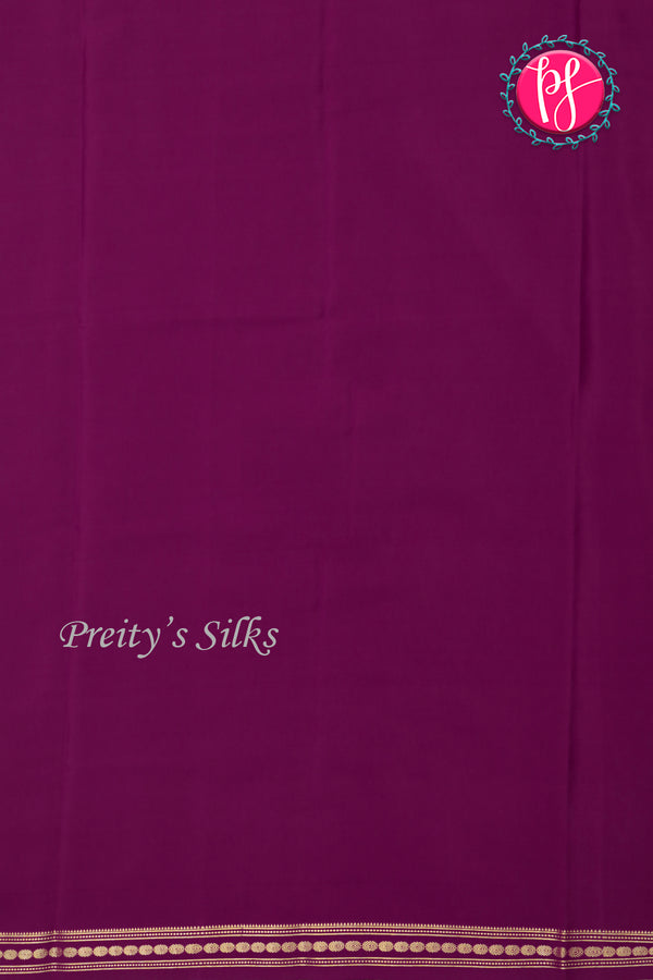 Pure Mysore Crepe Silk Saree-DeepPurple-PA20546