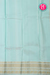 Pure Kanchipuram Silk Saree-Yellow And Iceblue-PA23542