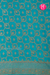 Pure Banarasi Crepe Silk Saree-Navy blue And Skyblue-PA22100