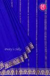 Pure Mysore Crepe Silk Saree-Gandaberunda Border-Royalblue-PA26362