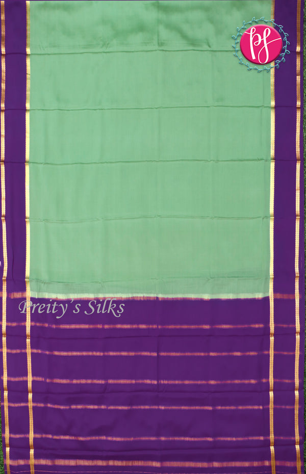 Pure Mysore Crepe Silk Saree With Contrast Bentex Border-PF39162