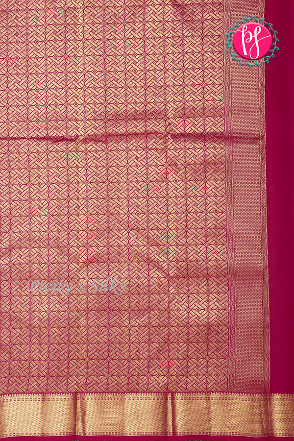 Pure Kanchipuram Silk Saree-Deep Dark Pink-PA20310