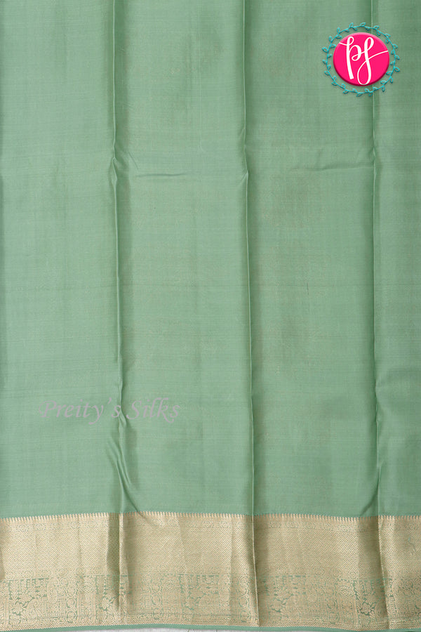 Pure Brocade Kanchipuram Silk Saree-Pistagreen-PA24535