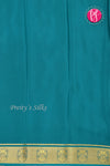Pure Mysore Crepe Silk Saree -Soft Coral And Anandblue-PF86046
