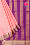 Pure Mysore Crepe Silk Saree-Lightpink And Purple- PA22389