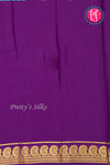 Pure Mysore Crepe Silk Saree-Skyblue And Deeppurple-PA20648