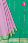 Pure Mysore Crepe Silk Saree-Mauve And Green-PA28937