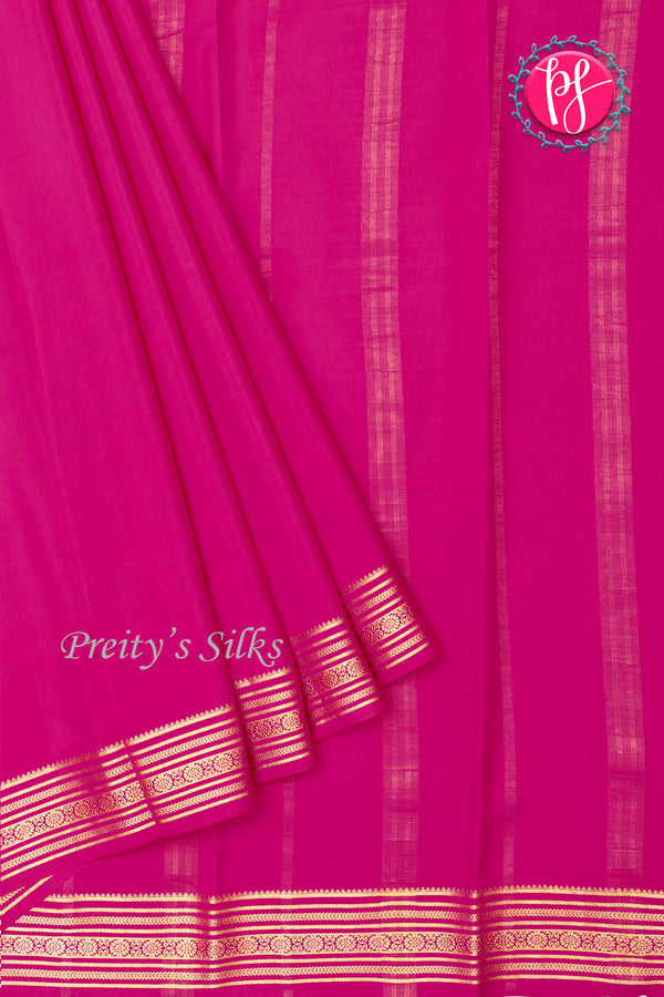 Pure Mysore Crepe Silk Saree-Mejentapink- PA35304