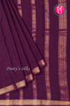 Pure Mysore Crepe Silk Saree-Deepwine-PA33565