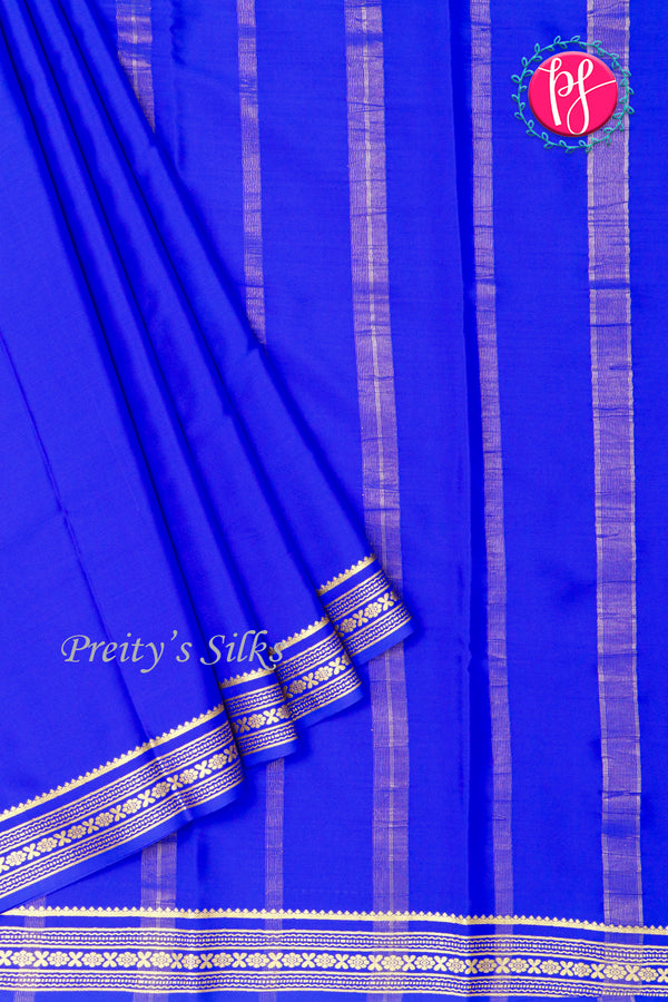Pure Mysore Crepe Silk Saree -Royalblue-PF46924