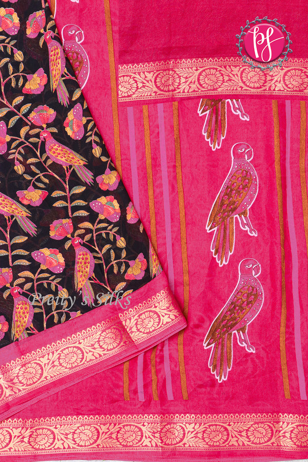 Semi Georgette Silk Saree-PF74538