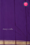 Pure Mysore Crepe Silk Saree-Grey And Purple-PA22355